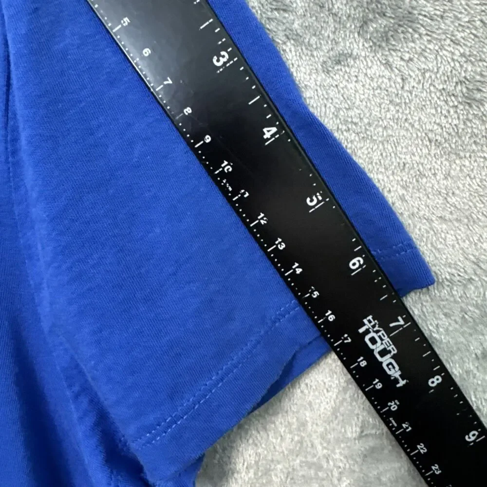 Talbots top Lg scalloped neckline Blue short sleeve Pima Cotton - Picture 6 of 8
